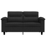 vidaXL Canapé à 2 places Noir 120 cm Tissu microfibre