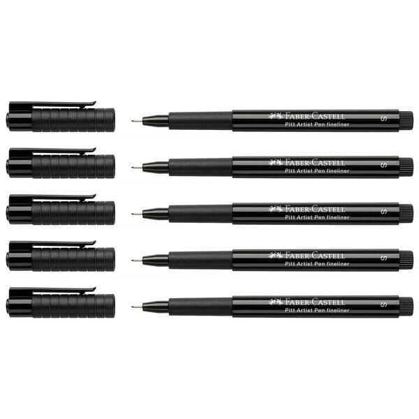 Feutre encre de chine PITT artist pen Pointe SuperFine 0 3 mm Noir x 5 FABER-CASTELL