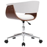 vidaXL Chaise pivotante à manger Blanc Bois courbé et similicuir