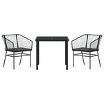 vidaXL Set de 2 Noir et gris foncé Rattan PE  Acier revêtu de poudre