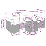 vidaXL Ensemble de canapé de jardin 8 Pièces Gris 100 x 55 x 73 cm