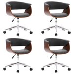 vidaXL Chaises pivotantes à manger lot de 4 gris tissu