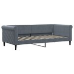 vidaXL Lit de jour avec gigogne et tiroirs gris foncé 90x190cm velours