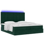 vidaXL Cadre de lit ottoman avec matelas vert foncé 200x200 cm velours