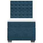 vidaXL Sommier à lattes de lit avec matelas bleu 90x190 cm velours