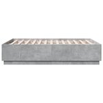 vidaXL Cadre de lit gris béton 135x190 cm bois d'ingénierie