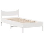 vidaXL Cadre de lit et tête de lit blanc 100x200 cm bois de pin massif