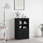 Buffet vidaXL avec lumières LED Chêne noir 60 5x37x100 cm