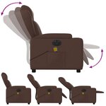 vidaXL Fauteuil de massage inclinable électrique marron similicuir