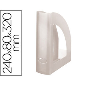 Porte-revues q-connect polystyrène documents a4 oeillet préhension 250x80x320mm cristal translucide
