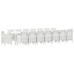 Ensemble de salle à manger de jardin vidaXL 17 pièces avec coussins en rotin poly blanc