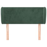 vidaXL Tête de lit avec oreilles Vert foncé 103x23x78/88 cm Velours