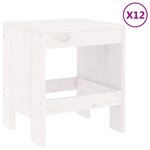 vidaXL Ensemble à manger de jardin 13 Pièces blanc bois de pin massif
