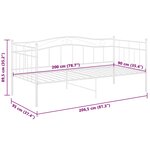vidaXL Cadre de canapé-lit sans matelas blanc métal 90x200 cm