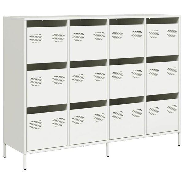 vidaXL Buffet blanc 135x39x103 5 cm acier laminé à froid