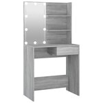 vidaXL Coiffeuse avec LED Sonoma gris 74 5x40x141 cm