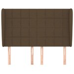 vidaXL Tête de lit avec oreilles Marron foncé 147x23x118/128 cm Tissu