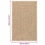 vidaXL Tapis ZIZUR beige 160x230 cm aspect de jute intérieur extérieur