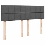 vidaXL Sommier à lattes de lit avec matelas Gris foncé 140x190cm Tissu
