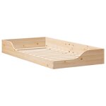 vidaXL Cadre de lit surélevé Marron 75 x 190 cm Bois massif en pin