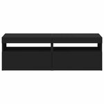 vidaXL Meubles TV avec lumières LED 2 Pièces Noir 60x35x40 cm