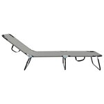 vidaXL Chaise longue pliante 2 Pièces Gris 188 x 57 x 86 5 cm Polyester