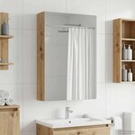 vidaXL Armoire Miroir de Salle de Bain avec étagère Chêne artisan