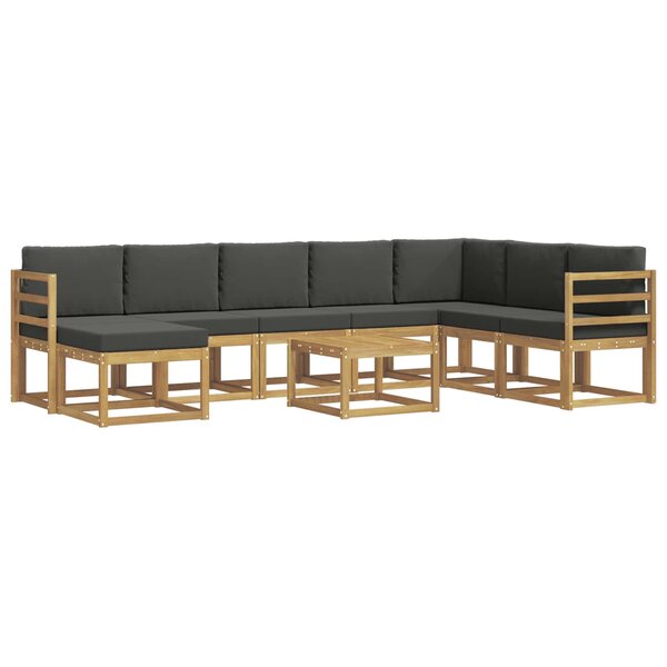 vidaXL Ensemble de canapés d'extérieur 9 pc Blanc et anthracite