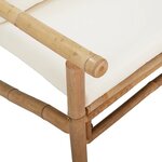 vidaXL Chaises de jardin lot de 2 avec coussins blanc crème bambou