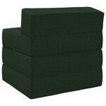 vidaXL Canapé-lit pliable Vert foncé 200 x 70 x 10 cm Tissu