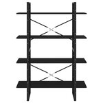 vidaXL Bibliothèque à 4 niveaux noir 100x30x140 cm bois d'ingénierie