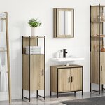 vidaXL Ensemble de meubles de salle de bain 3 pièces en bois d'ingénierie chêne