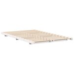 vidaXL Cadre de lit surélevé Blanc 140 x 190 cm Bois massif en pin
