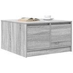 vidaXL Table basse avec tiroirs sonoma gris 70 5x70x40 cm