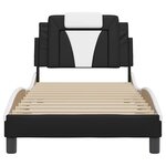 vidaXL Cadre de lit Viana sans matelas noir et blanc 90x190 cm similicuir