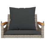 vidaXL Balancelle avec coussins gris 63x62x40 cm résine tressée