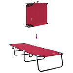 vidaXL Chaise longue pliante portable rouge en tissu Oxford 600D
