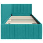 vidaXL Cadre de lit d'angle Turquoise 80 x 200 cm Velours