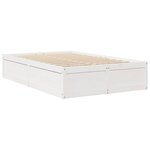 vidaXL Cadre de lit sans matelas blanc 135x190 cm bois de pin massif