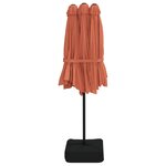vidaXL Parasol de jardin à double tête avec LED terre cuite 449x265 cm