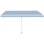 vidaXL Auvent automatique sur pied 400x350 cm Bleu/Blanc