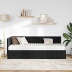 vidaXL Cadre de lit d'angle avec matelas 2 Pièces Noir Velours