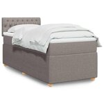 vidaXL Sommier à lattes de lit avec matelas Taupe 90x200 cm Tissu