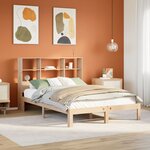 vidaXL Lit bibliothèque sans matelas 140x190 cm bois de pin massif