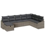 vidaXL Ensemble de canapé de jardin 8 Pièces Gris 55 x 62 x 69 cm