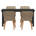 vidaXL Ensemble de salle à manger pour jardin 5 Pièces Beige polyrotin