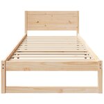 vidaXL Cadre de lit Naturel Bois de pin massif Simple Durabilité
