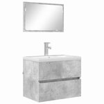 vidaXL Ensemble de mobilier de salle de bain avec tiroir Gris béton