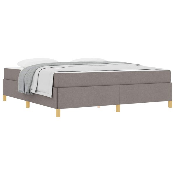 vidaXL Cadre de lit avec matelas Taupe 180 x 200 cm tissu