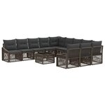 vidaXL Ensemble de canapé de jardin 12 Pièces Gris polyrotin